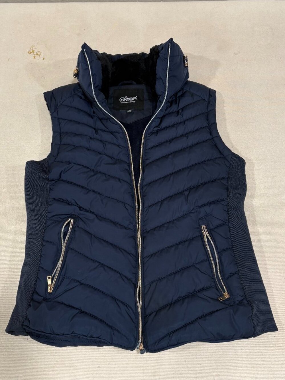 Special One Premium Quality Small Navy Blue Women's Puffer Vest